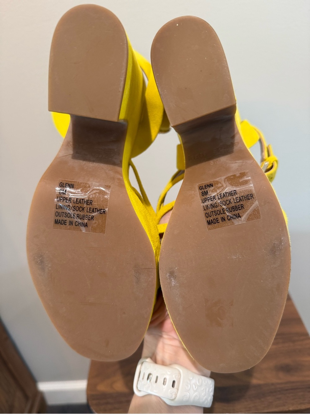 Kate Spade New York Glenn sandals canary yellow suede Chunky Platform Women’s 8 - Picture 7 of 11